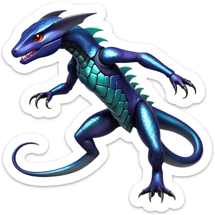 Shiny Exotic epic Salandit-Genesect-Koraidon-Fakémon-hybrid-creature (full body)  sticker