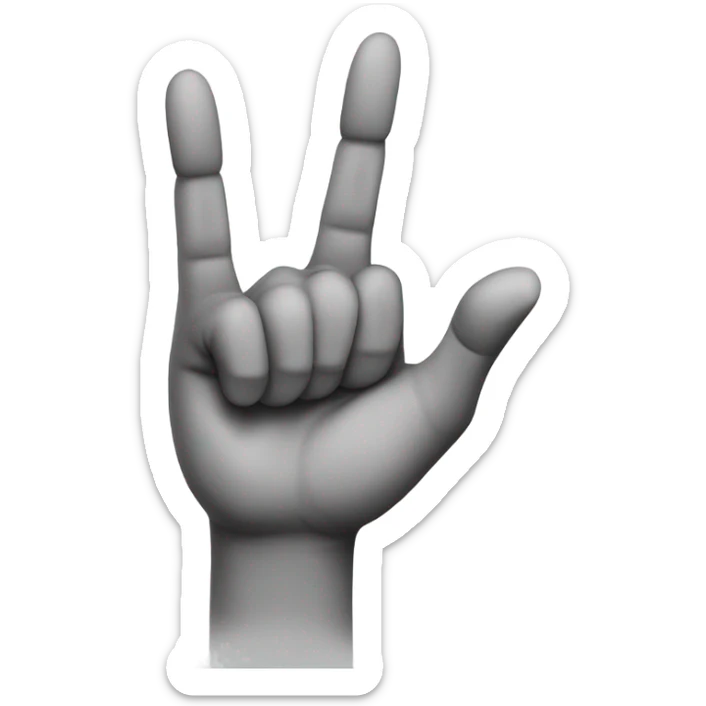 a hand that shows The sign of the horns(middle and ring fingers are bent)  sticker