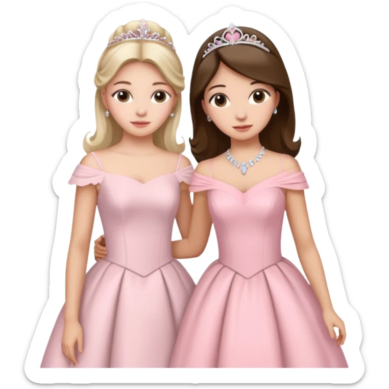 Madrina Blanca en vestidura y Madre Light rosa vestidura por Quinceñera Party sticker