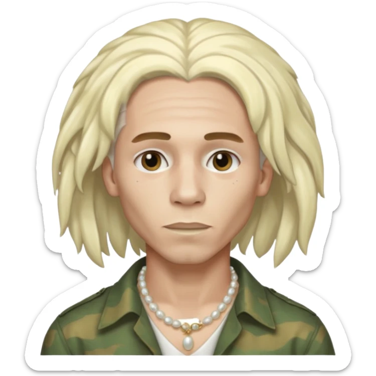  Male bob marley inspired hair platinum blonde with pearls makeup sticker