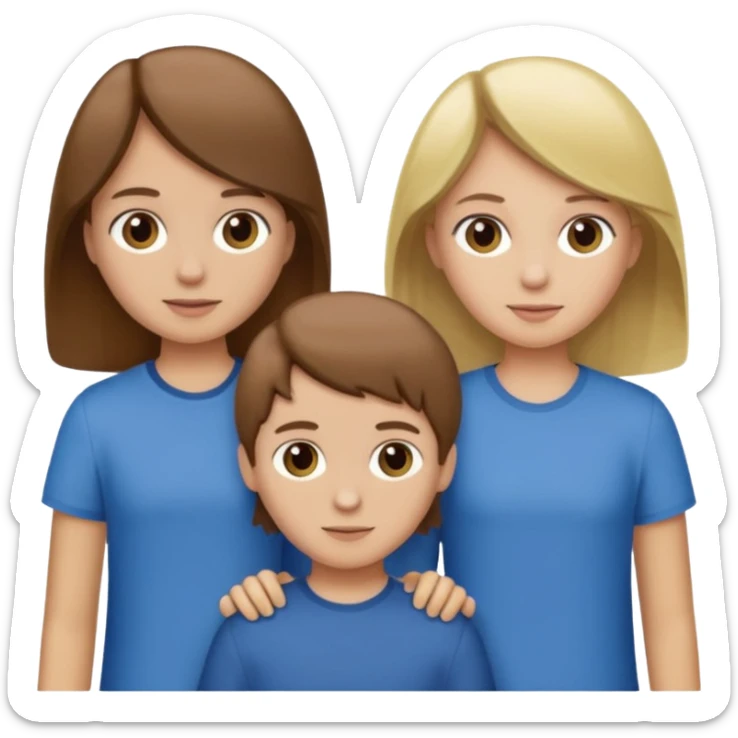 1 brown hair fair skin brother 4 brown hair sisters 1 blond sister sticker