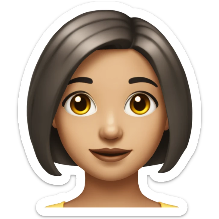 portreit of a young beautiful girl with bob haircut  sticker