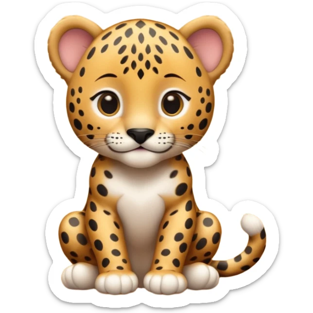 A high-resolution photo-realistic digital illustration of a baby jaguar, chest upward A high-resolution, photo-realistic digital illustration of a majestic jaguar sticker
