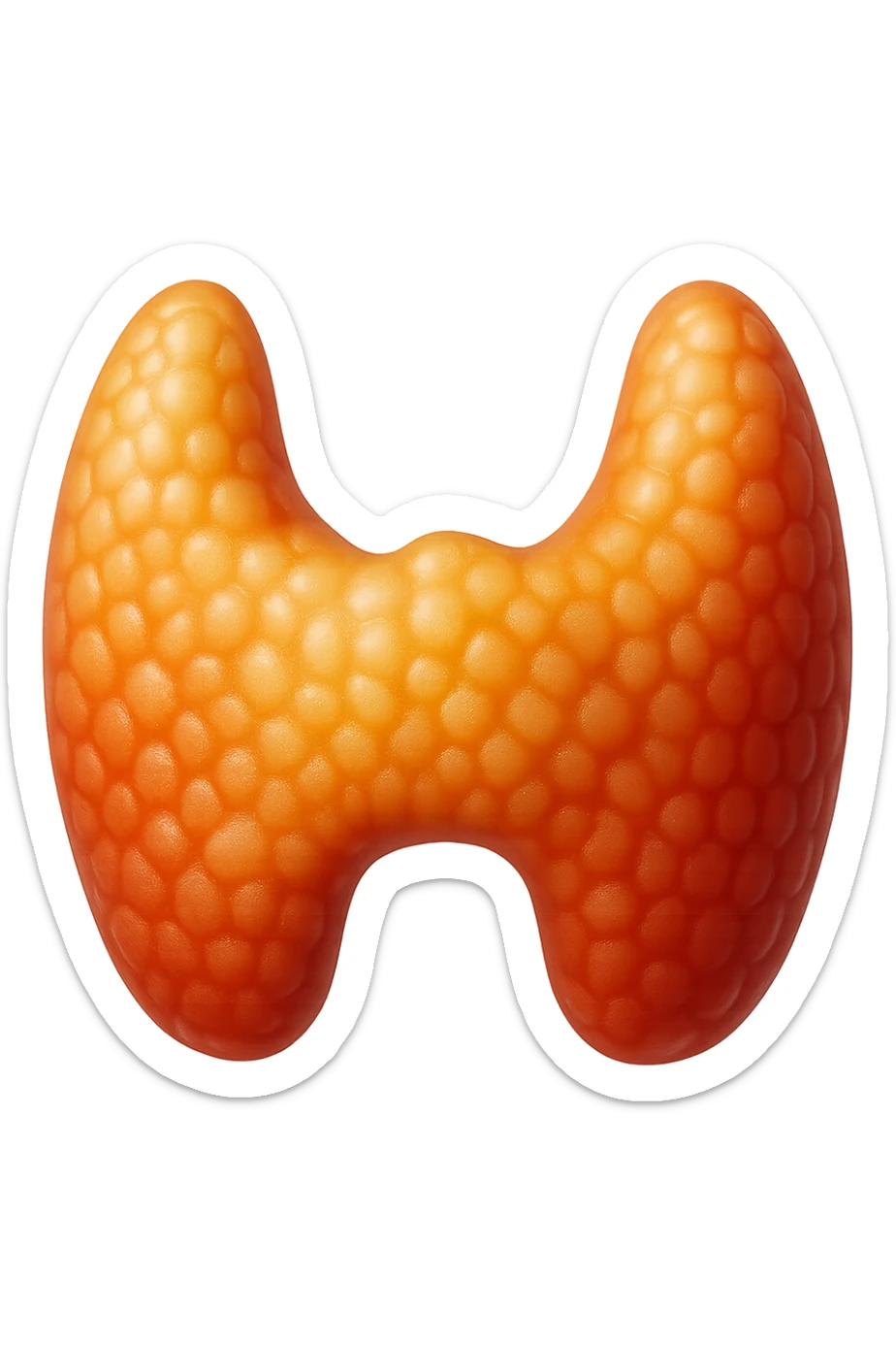 emoji stile iphone di tiroide, iperrealistica 4k sticker