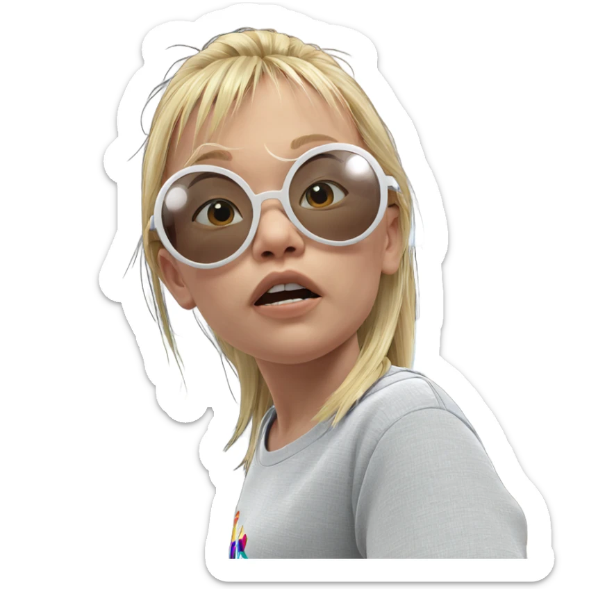 blonde girl with sunglasses indoors sticker