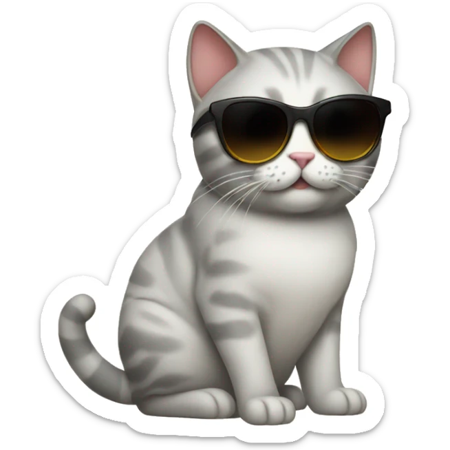 Cat with sunglasses sticker