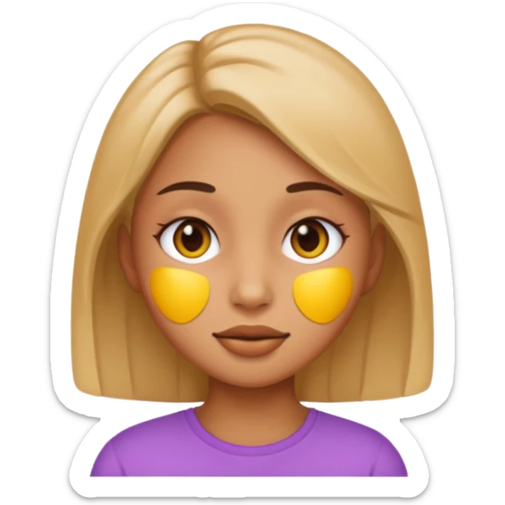 A girl tan skin face emoji with skin head styled. sticker