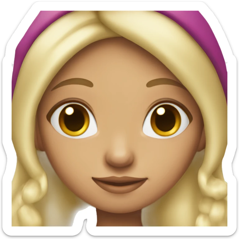 girl christmas elf with blond hair and brown eyes  sticker