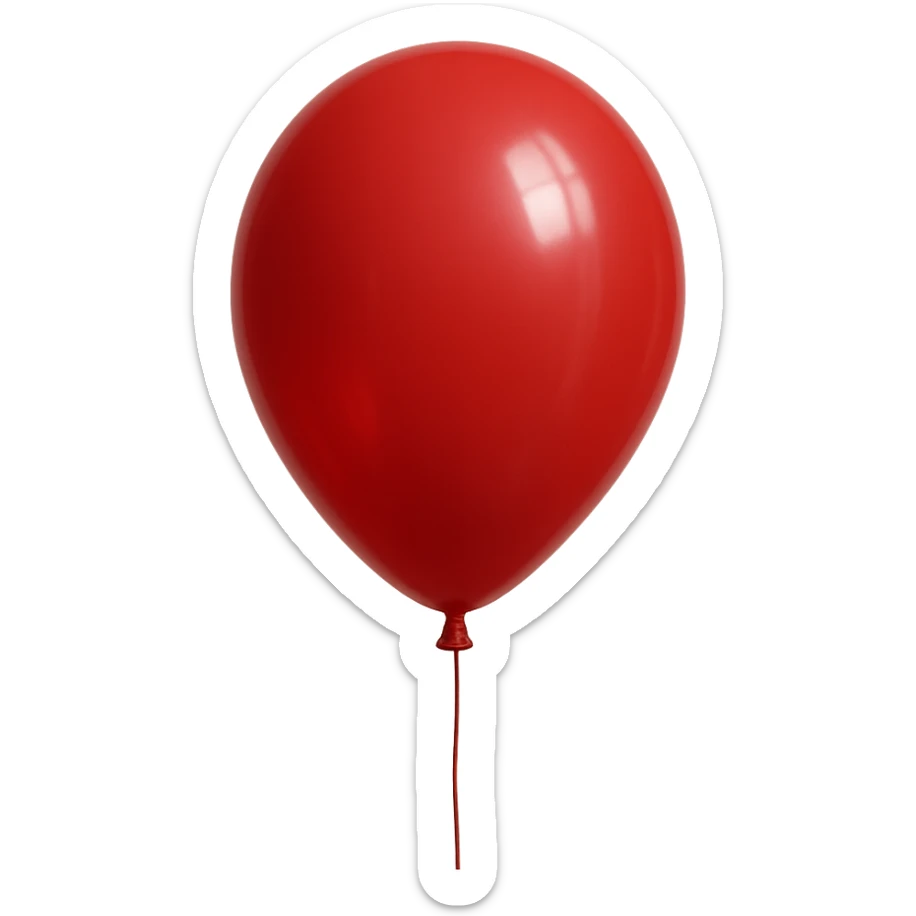 palloncino rosso, iperrealistica 4k sticker