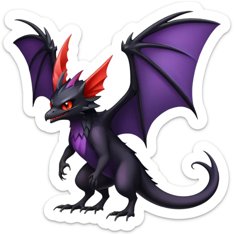 Shiny Dark Nargacuga-Noibat-Noivern-Hybrid (Full body) sticker