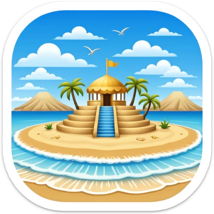 playa paisaje sin que sea un cuadro y que el cielo azul y la arena esten recortada sticker