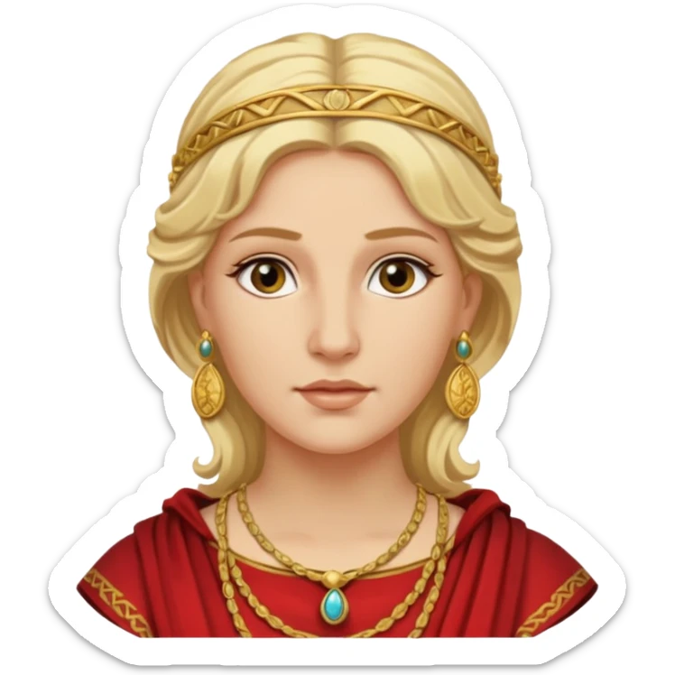Ancient Roman woman with earrings and blonde hair sticker