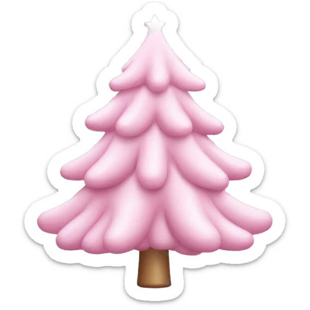 pastel pink christmas tree sticker