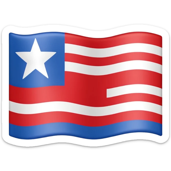 Emoji du drapeau de la Yougoslavie avec un drapeau en ligne comme celui de l’Allemagne avec en haut du bleu au milieu du blanc avec un étoile et en bas du rouge  sticker