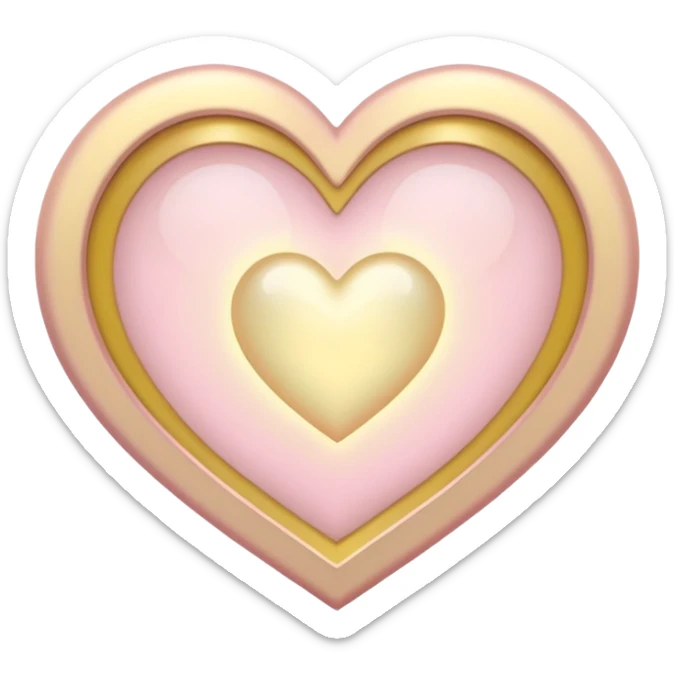 Heart with a halo in soft pink, beige and yellow pastel colors sticker
