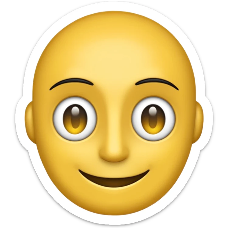 Crea un'emoji di EMON, robottino simpatico, stile cartoon piatto, colori nero, bianco e giallo, espressione felice con sorriso grande, occhi luminosi. PNG trasparente, 128x128 px, chiaro e leggibile.
 sticker