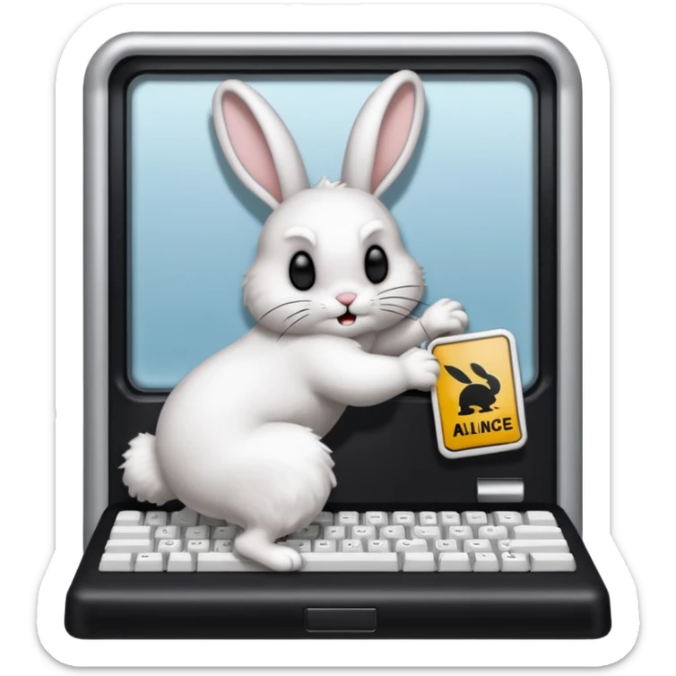 I want the alliance leader to kick me out of the alliance and close the door, so that they both look like rabbits.استیکرش با متن کیبورد باشه sticker