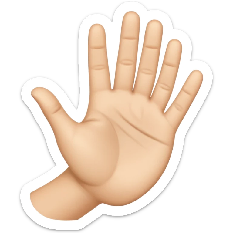  Create a emoji of an open hand but keep the thumb and little finger closed inward sticker