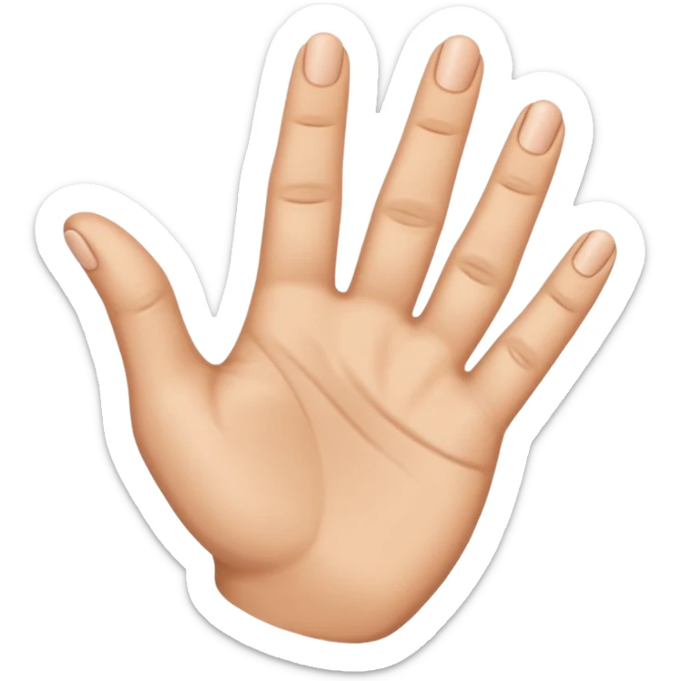 Little finger up and all the others are down with the thumb holding them. sticker