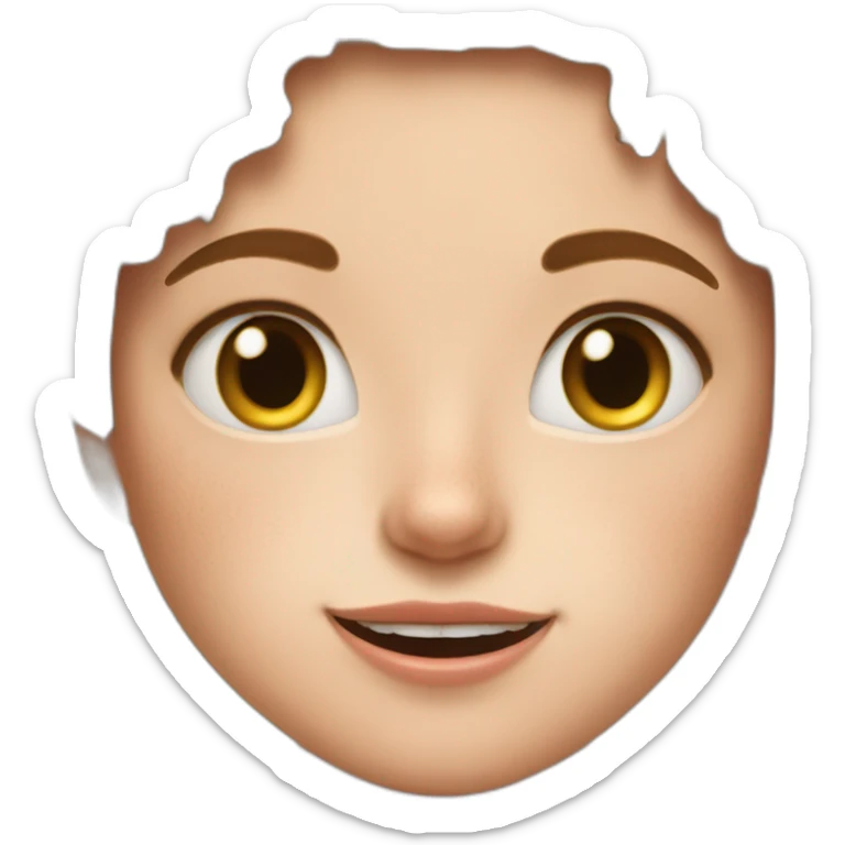 cat licks short girl with shor brown hair and she has freckles sticker