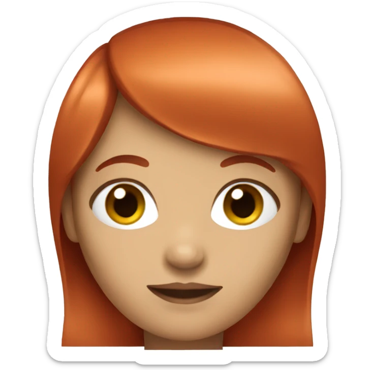 female with red hair and bangs sticker