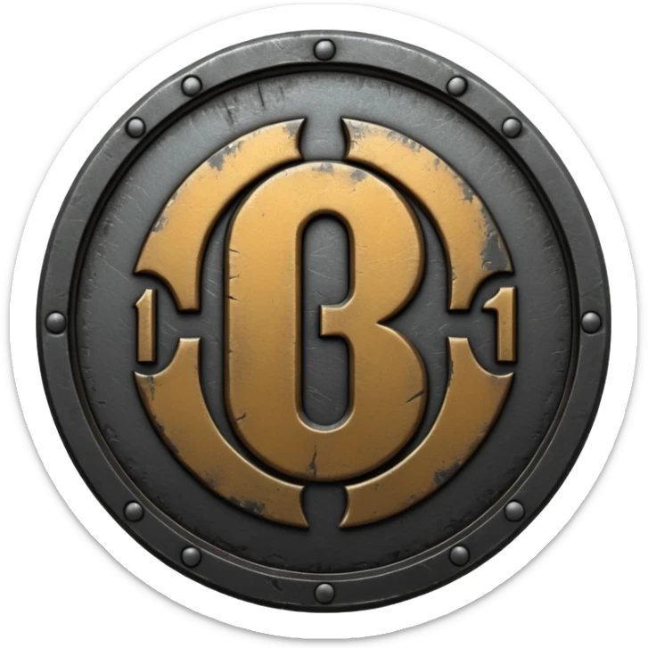 Minimal emoji, gothic metal coin made of black steel, engraved number 1 at the center, ancient industrial aesthetic, worn metal texture, no glow, no neon, flat emoji design, centered, transparent background sticker