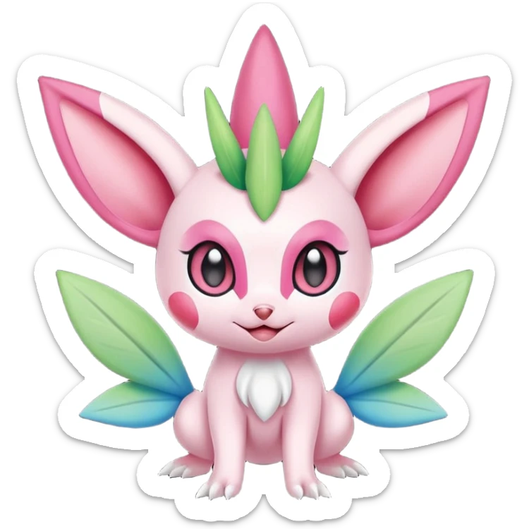 Ugly Fey Toony Axew-Celebi-Sylveon-Shaymin sticker