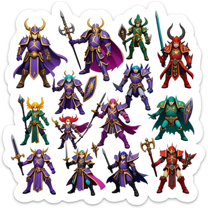 Anime stickers about Warhammer Fantasy Battles but in the style of anime JoJo sticker