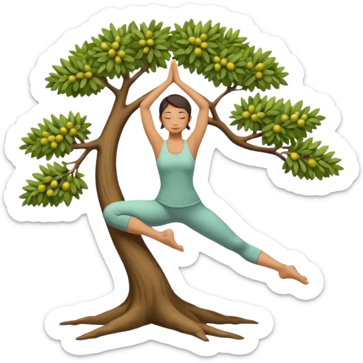 icon on the theme of yoga classes. image of a person in tree asana pose sticker