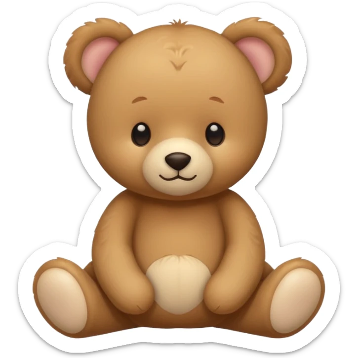 Cute flat-style teddy bear icon for infant daycare. i want to feel safe when see that teddy
 sticker