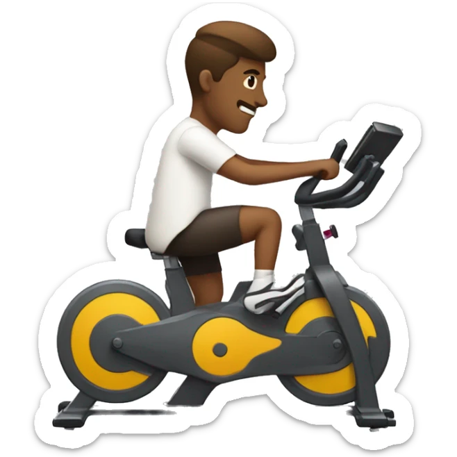 Design an emoji of a person on a stationary bike that is a superstar sticker