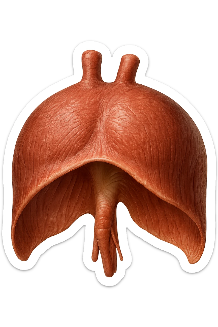 diaframma umano anatomico, iperrealistico 4k, isolato su sfondo bianco sticker