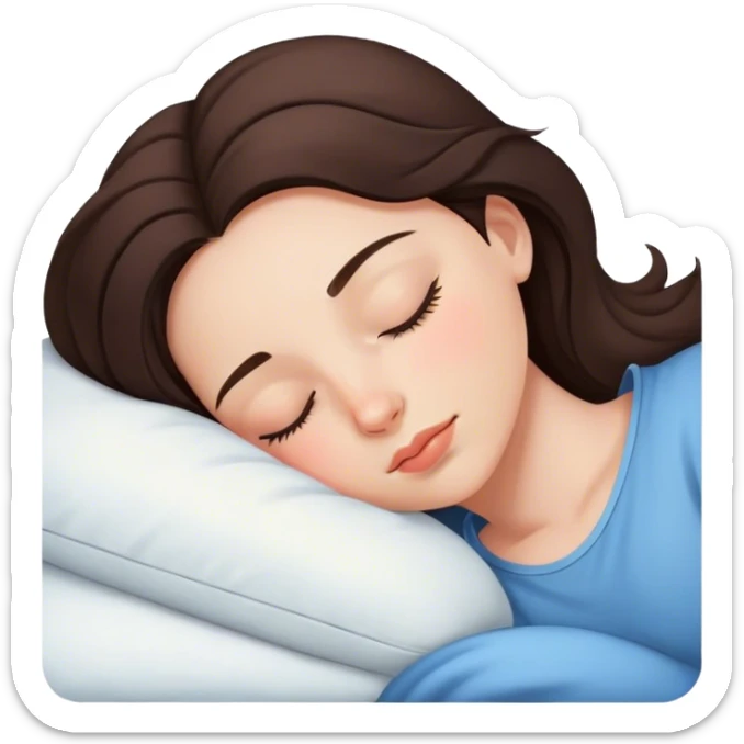 Brunette girl sleepin sticker