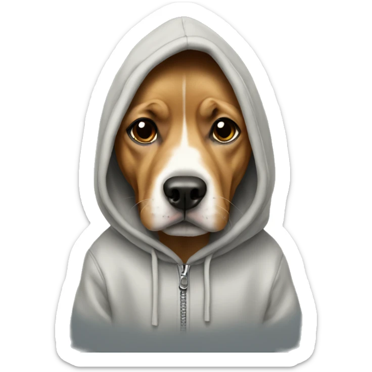 Dog wearing a hoodie  sticker