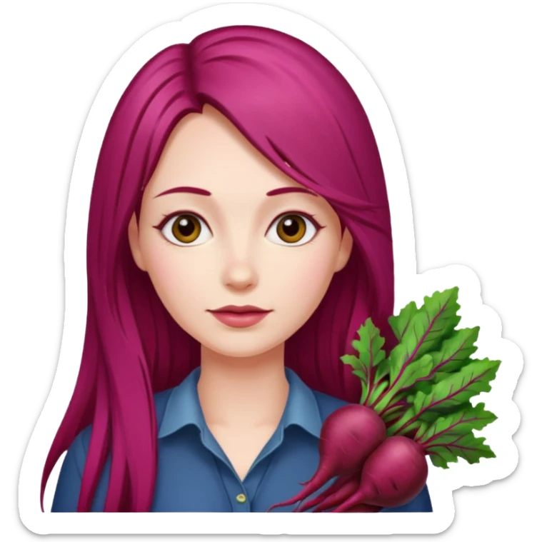 One woman medium length blond highlights hair
One man medium dark skin no hair One woman long beetroot colour hair  sticker