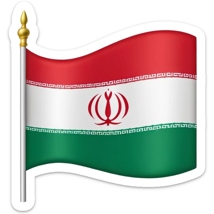 square iranian flag green white and red, green on top  whiite in middle red at the bottom sticker