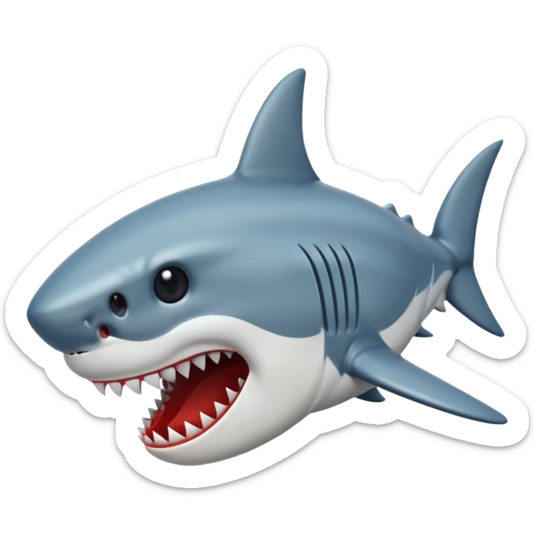 Emoji of Jaws shark aka the shark on the jaws poster sticker