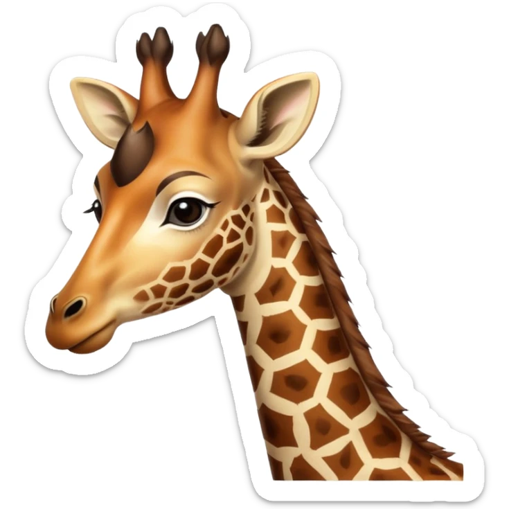 la girafe avec un cerf tete avec lenseigne body shop derriere elle sticker