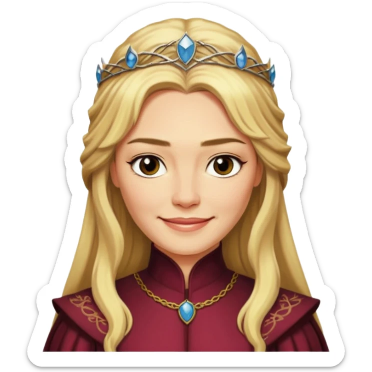 Cersei Lannister smile smirk from Games of throne character face only younger sticker