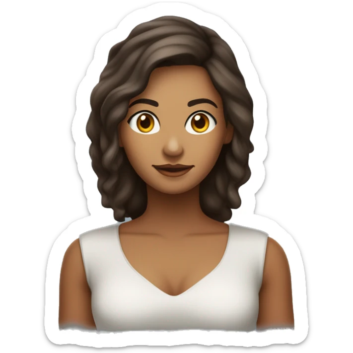 uma mulher morena fazendo sinal de certinho, com olhos castanho cabelo liso castanho , como uma mae aprovando algo sticker