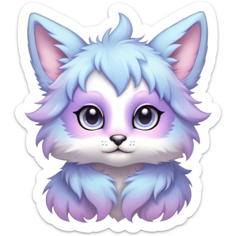 Kawaii bright fantasy ethereal anthro fursona animal sticker