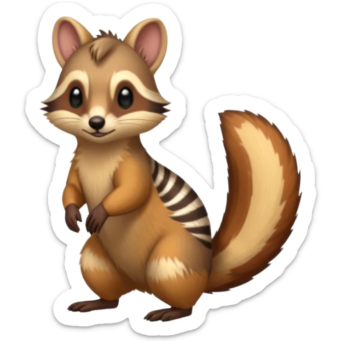 Cacomistle-Numbat-Ferret-hybrid-fusion-animal-creature, full body  sticker