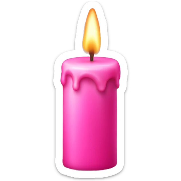 pink candle  sticker