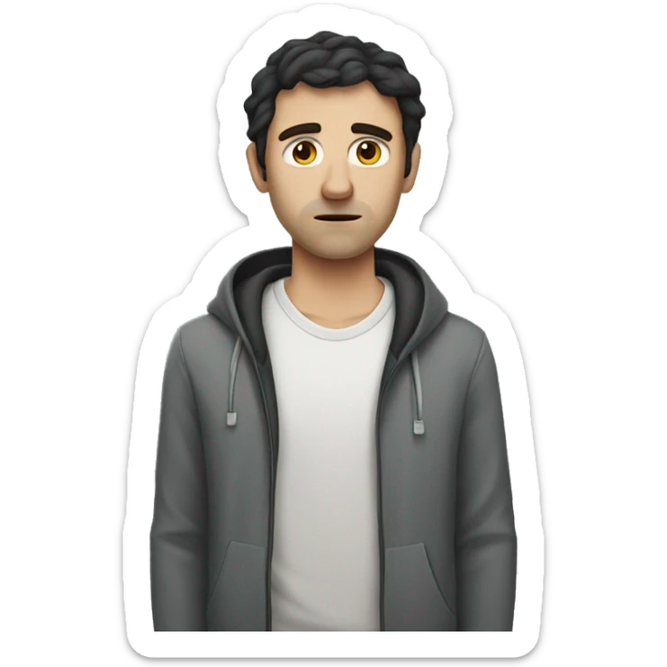 White man with dark hair Tired of school wants to sleep sticker