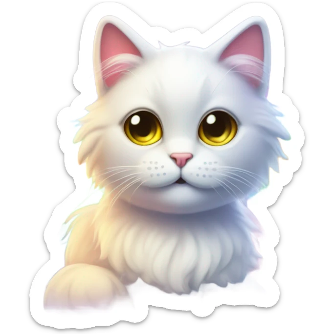 Rainbow and kitty  sticker