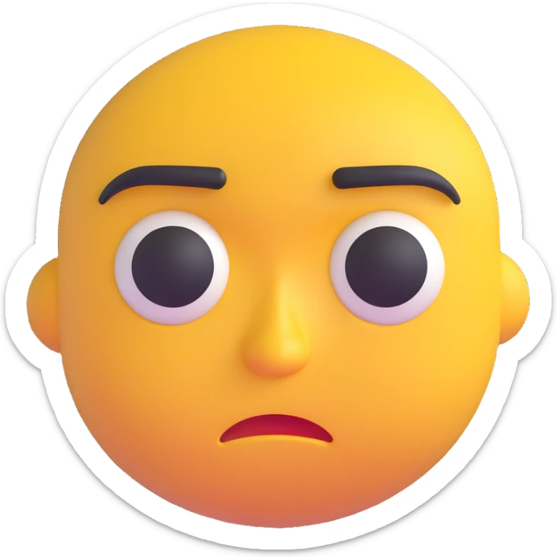 3D emoji of a frowning face with downturned eyes sticker