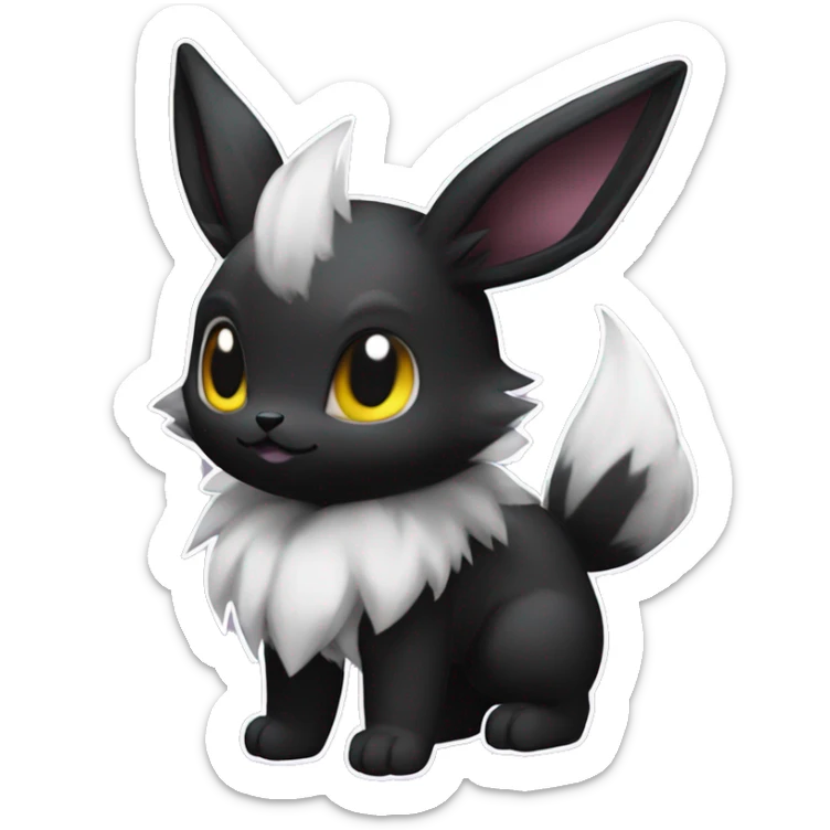 Dark Black Cute Punk Kawaii Eeveelution-Cute-Pokémon-fusion full body sticker