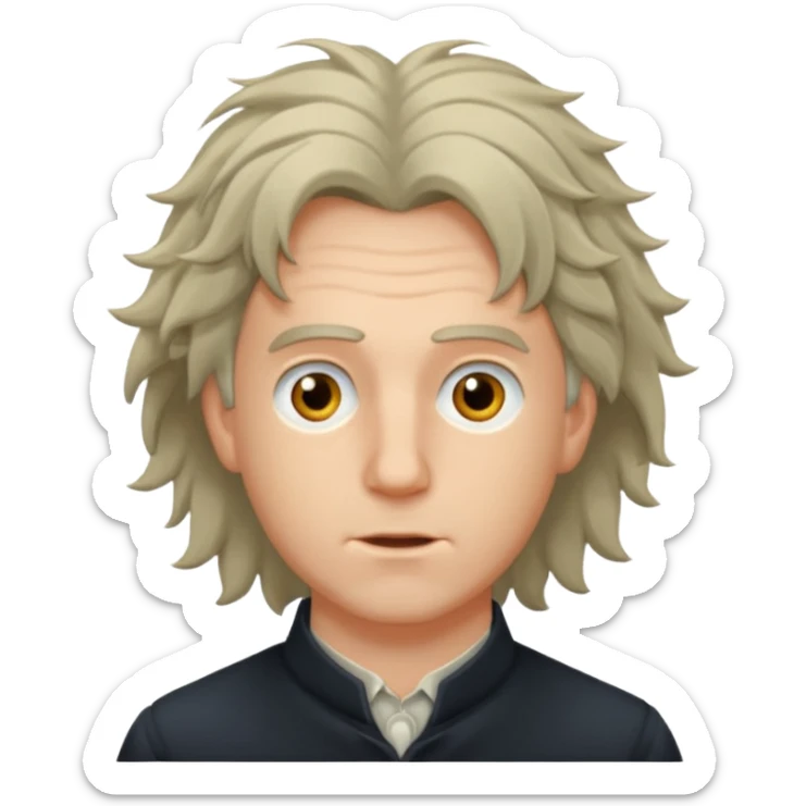 Johann Gottlieb Fichte three-quarter view, disheveled hair sticker