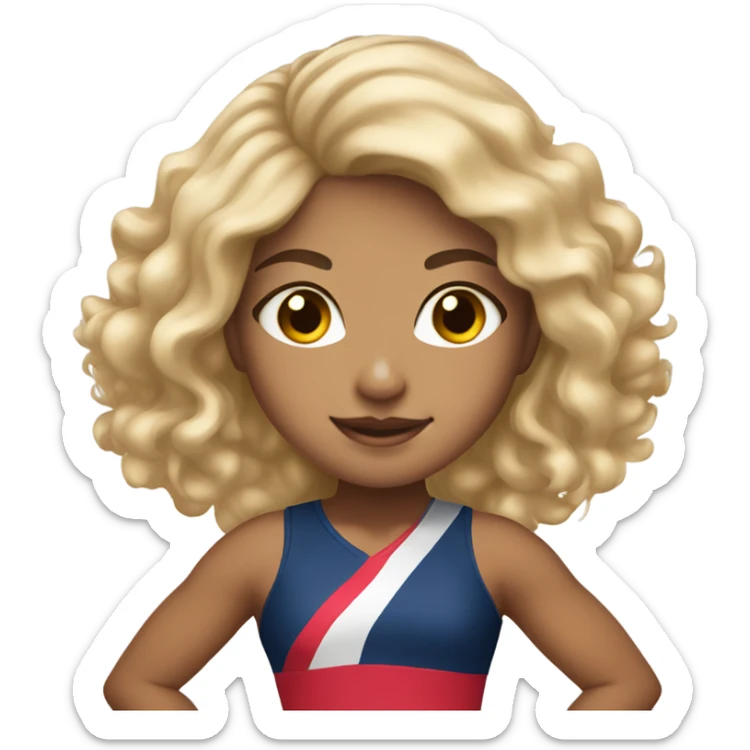 Beautiful mixed race girl with blonde hair in cheerleaders costume sticker