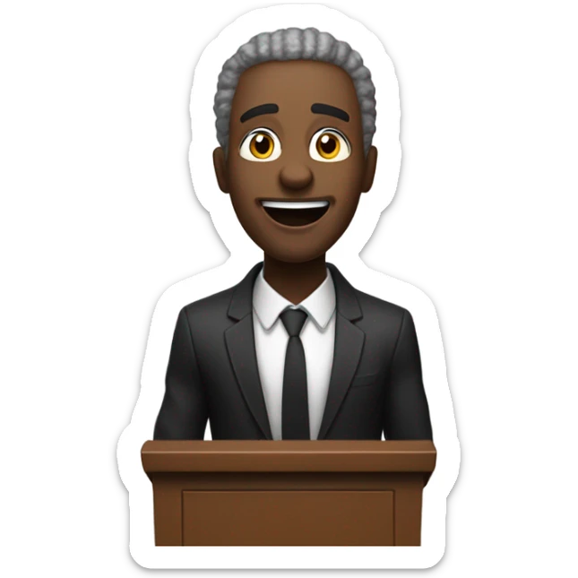 Black preacher going crazy in worship at the United States of America presidential podium sticker